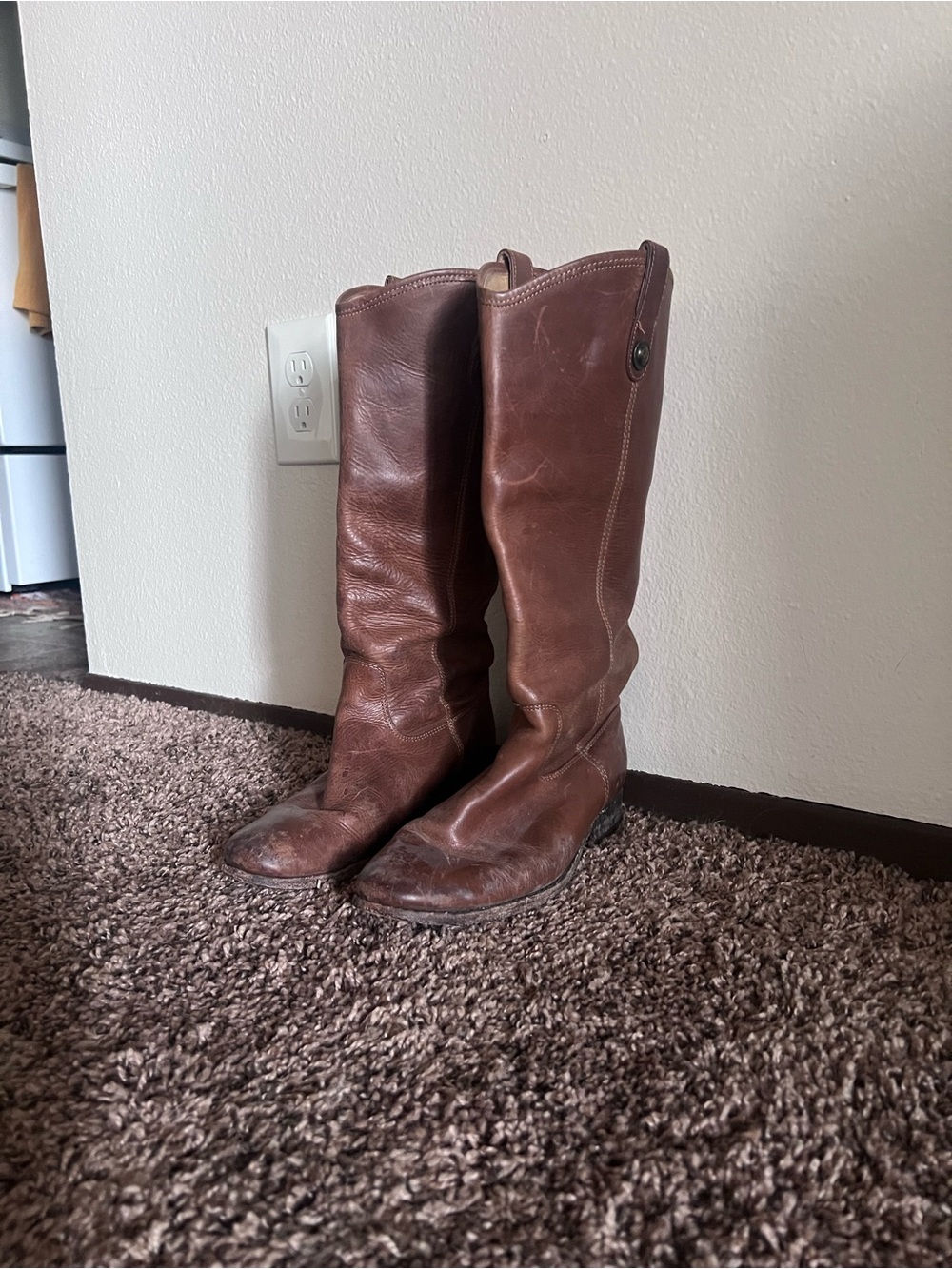 Frye Melissa Button Riding Boots - Cognac - Sz 7.5 - Picture 2 of 5